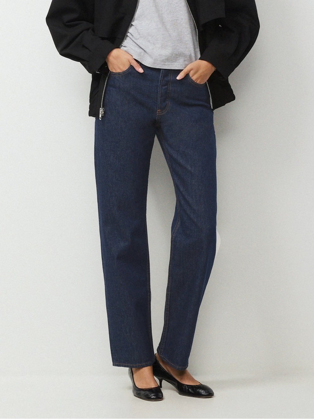 Denim Forum The Joni High Fise Loose Jeans Dark Blue Size 26